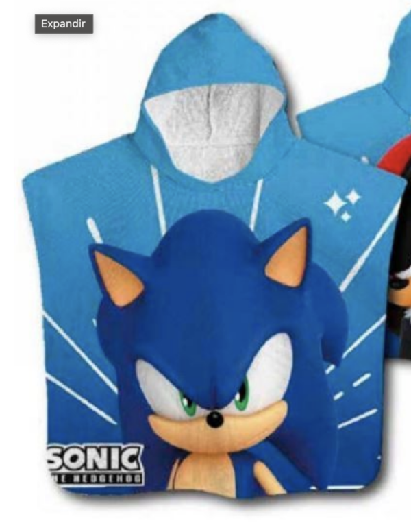 Poncho toalla Microfibra Sonic The Hedgehog - Imagen 3