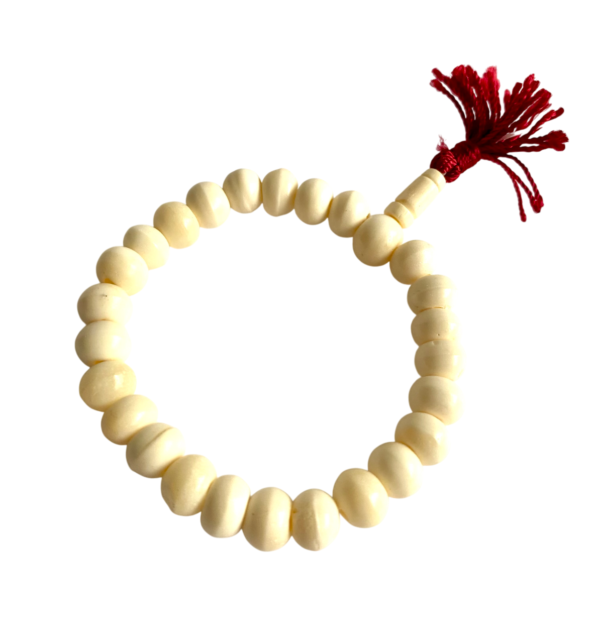 Pulsera Japa Mala Tibetana blanca - Imagen 2