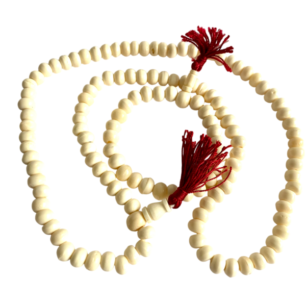 Pulsera Japa Mala Tibetana blanca - Imagen 4