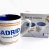 Real Madrid taza azul bicolor en caja