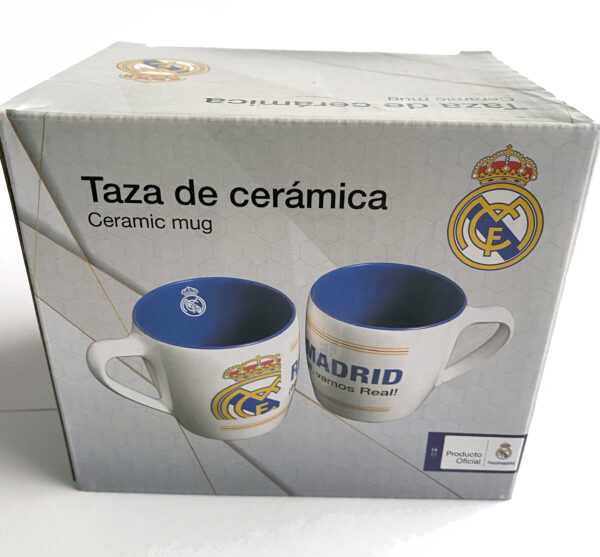 Real Madrid taza azul bicolor en caja - Imagen 9