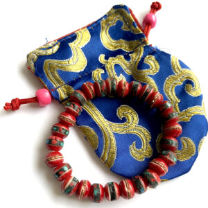 Pulsera de hueso de Yack Roja