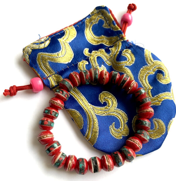 Pulsera de hueso de Yack Roja