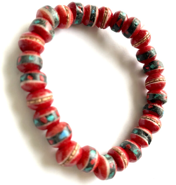 Pulsera de hueso de Yack Roja - Imagen 2