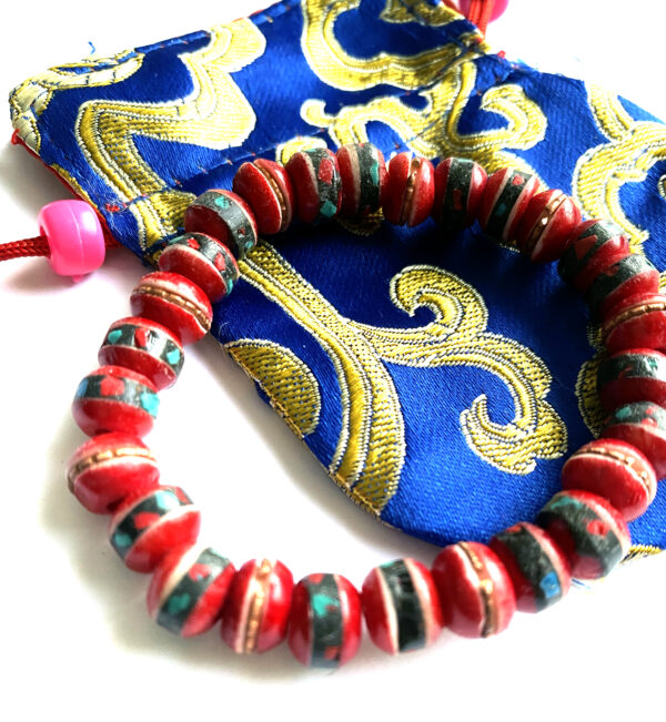 Pulsera de hueso de Yack Roja - Imagen 4