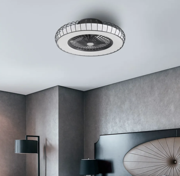 Ventilador Dc Negro 5 Aspas Transparentes