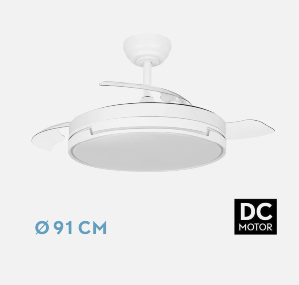 Ventilador 3 aspas desplegables Dc Blanco - Imagen 2
